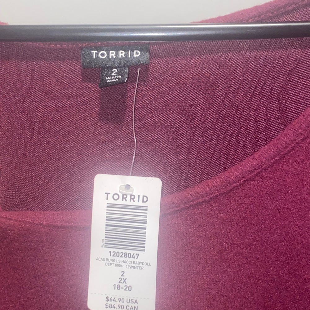 Torrid Burgundy Sweater Dress Long Sleeve Casual Cozy Plus Size 2X NWT - Picture 4 of 8